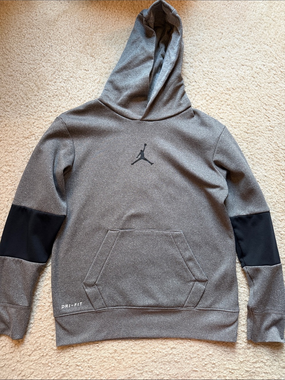Jordan Boy’s Medium gray and black pullover hoodie